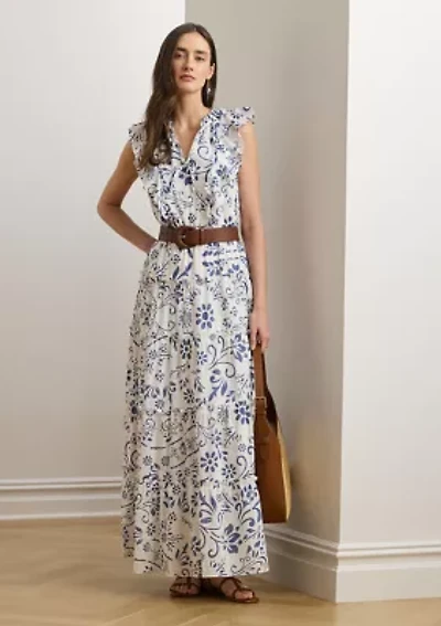 Floral Cotton Voile Tiered Maxi Dress