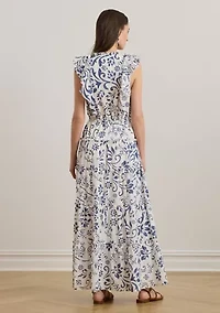 Floral Cotton Voile Tiered Maxi Dress