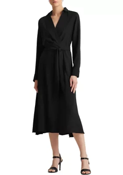 Women's Surplice Georgette Midi Dress