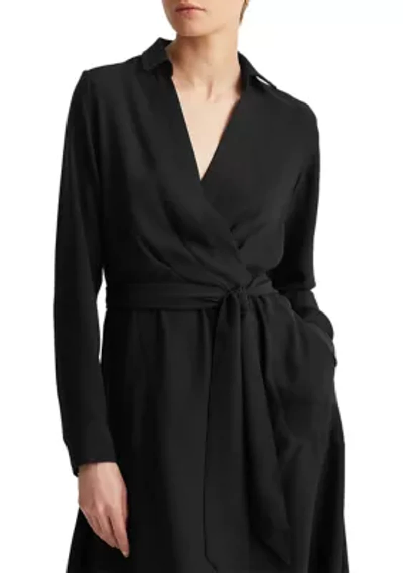 Women's Surplice Georgette Midi Dress