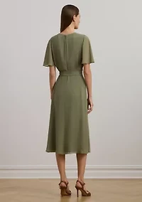 Belted Georgette Dress