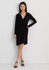 Ruched Stretch Jersey Surplice Dress
