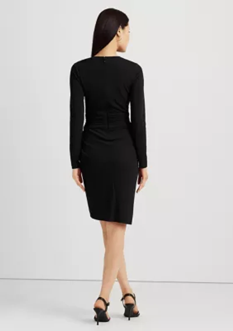 Ruched Stretch Jersey Surplice Dress