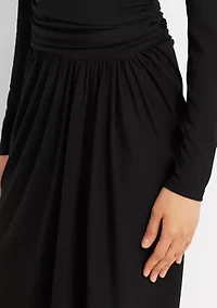 Ruched Stretch Jersey Surplice Dress