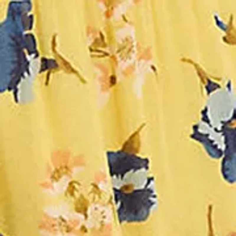 Floral Georgette Puff Sleeve Midi Dress