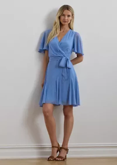 Women's Crinkle Georgette Surplice Dress