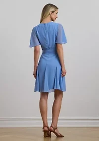 Women's Crinkle Georgette Surplice Dress