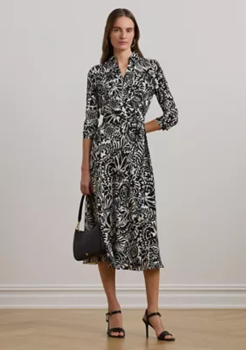 Women's Surplice Georgette Midi Dress
