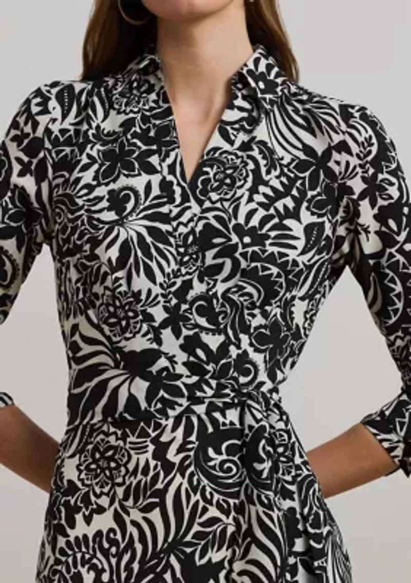 Women's Surplice Georgette Midi Dress