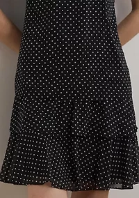 Polka Dot Crinkle Georgette Shift Dress