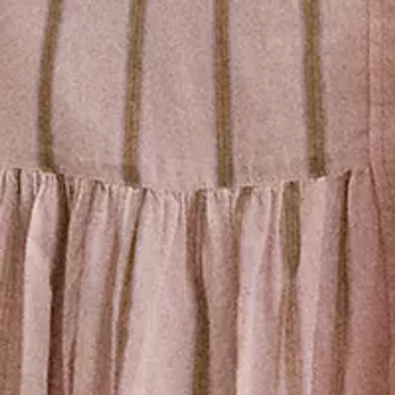 Women's Striped Voile Blouson-Sleeve Shirtdress
