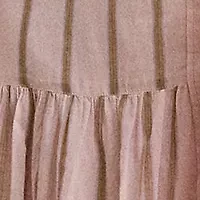 Women's Striped Voile Blouson-Sleeve Shirtdress