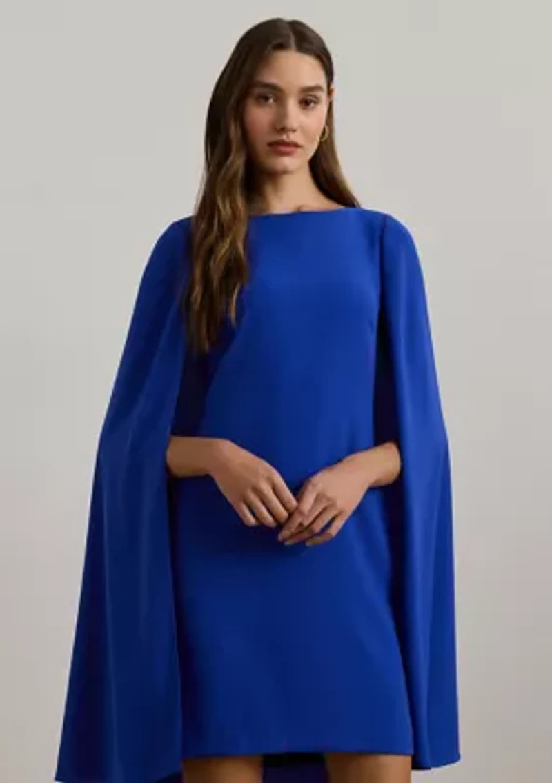 Women's Cape Georgette Cocktail Dress
