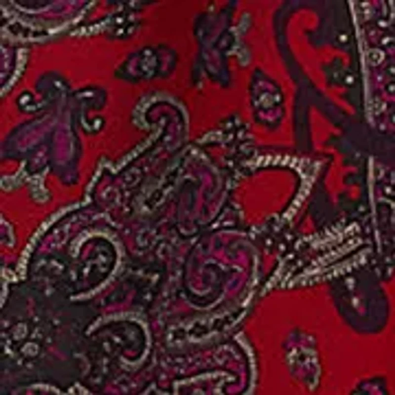 Paisley Tie-Neck Georgette Gown