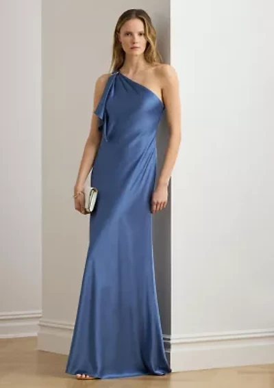 Women's Satin Charmeuse One-Shoulder Gown