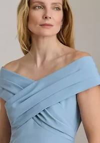 Crepe Off-the-Shoulder Gown