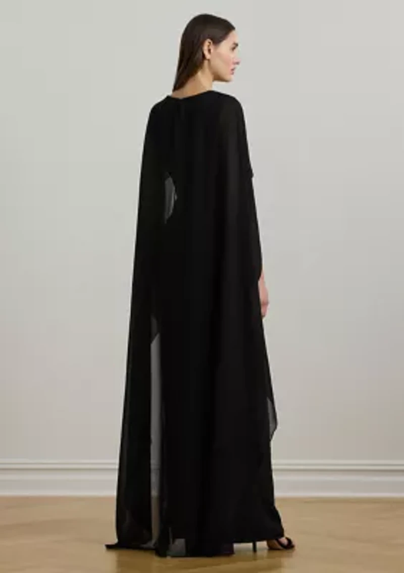 Women's Cape Georgette Gown