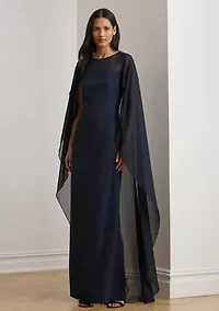Women's Cape Georgette Gown