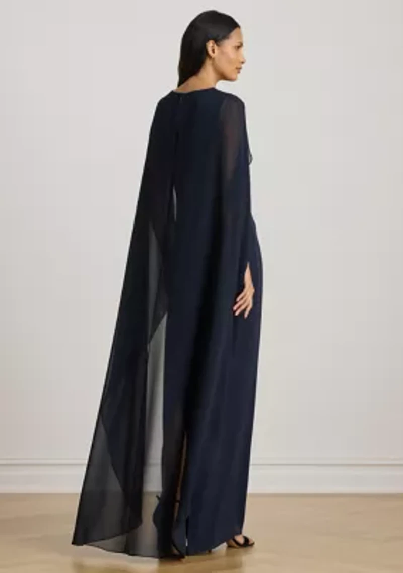 Women's Cape Georgette Gown