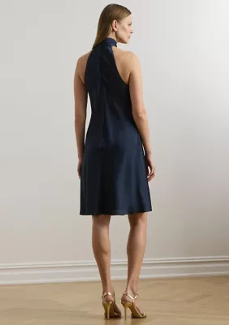 Charmeuse Halter Cocktail Dress