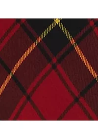 Women's Plaid Georgette Tiered Tie-Neck Gown