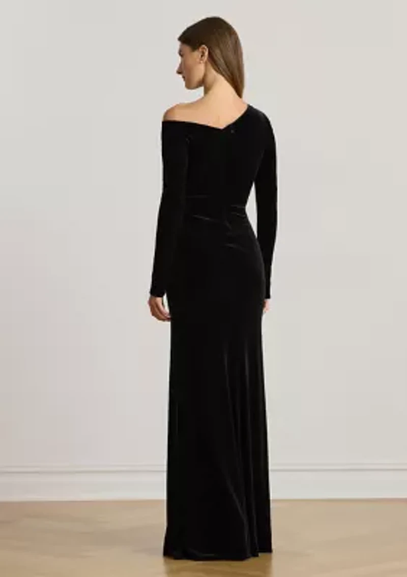 Women's Velvet Asymmetrical Gown