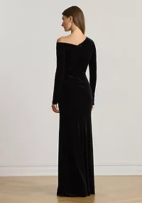 Women's Velvet Asymmetrical Gown