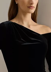 Women's Velvet Asymmetrical Gown