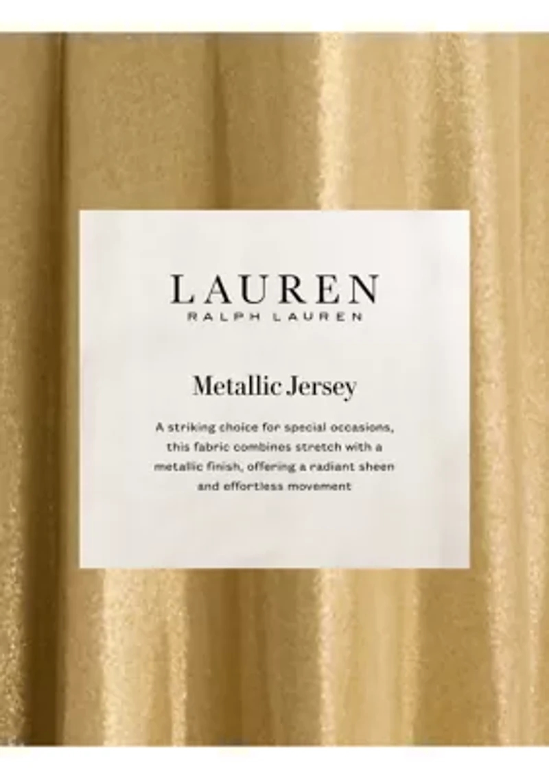 Women's Metallic Jersey Twist-Front Gown