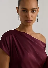 Women's Satin Charmeuse Off-the-Shoulder Gown