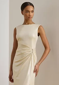 Women's Buckle-Trim Metallic Jersey Gown