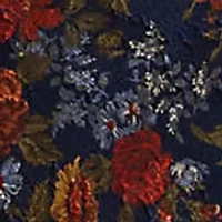 Floral Clipped Jacquard Cowlneck Gown