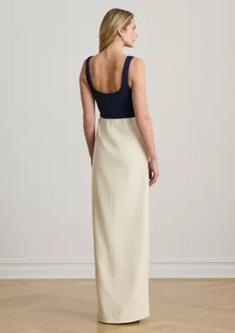 Women's Double-Faced Crepe Halter Gown