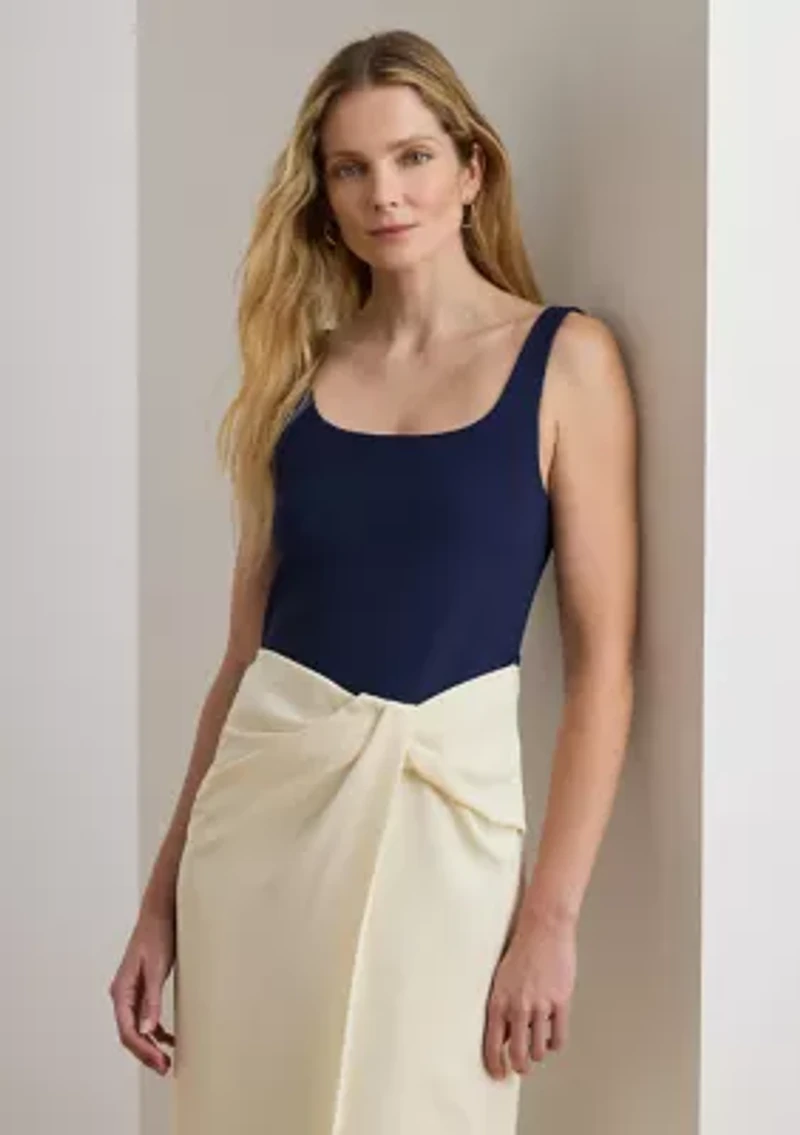 Women's Double-Faced Crepe Halter Gown