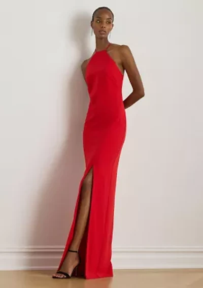 Double-Faced Crepe Halter Gown
