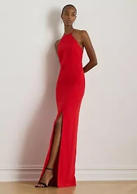Double-Faced Crepe Halter Gown