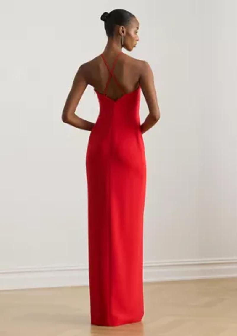 Double-Faced Crepe Halter Gown