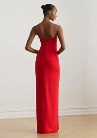 Double-Faced Crepe Halter Gown