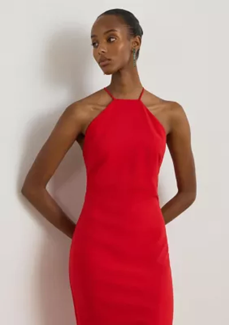 Double-Faced Crepe Halter Gown