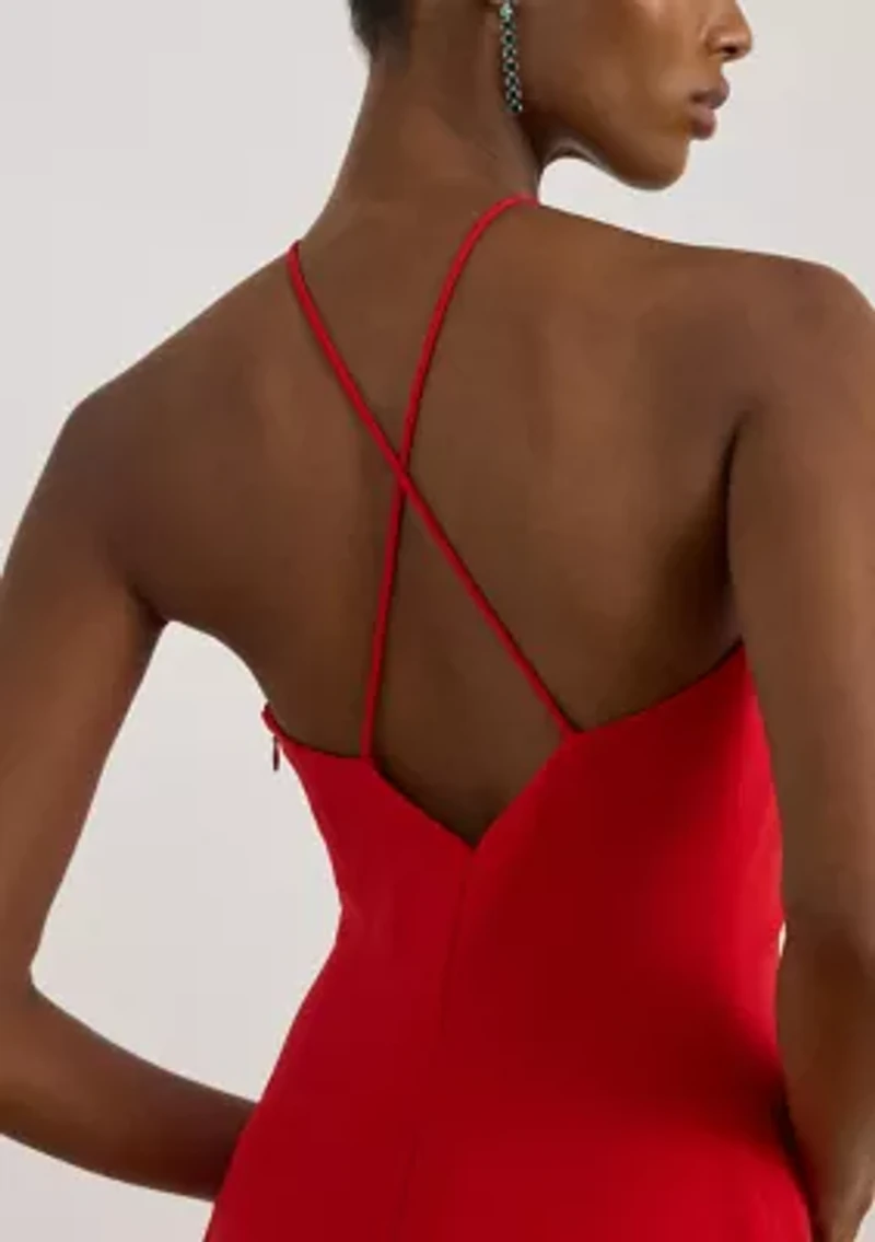 Double-Faced Crepe Halter Gown