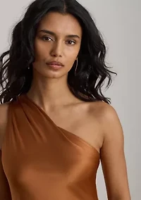 Women's Satin Charmeuse One-Shoulder Gown