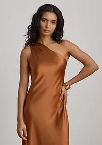 Women's Satin Charmeuse One-Shoulder Gown