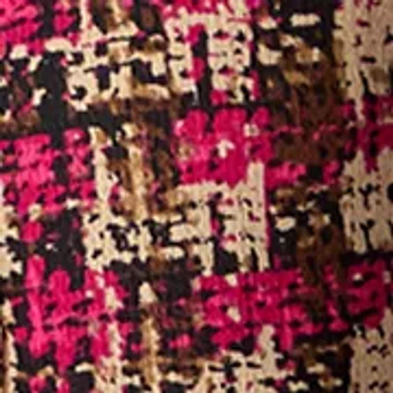 Women's Long Sleeve Textured Plaid Dress