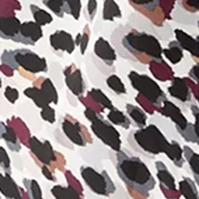 Women's Long Sleeve Animal Print Tie Waist Shirtdress