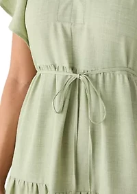 Women's Flutter Sleeve Tiered Midi Dress