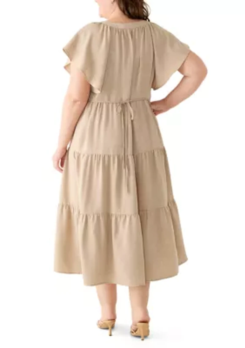 Plus Tiered Midi Dress