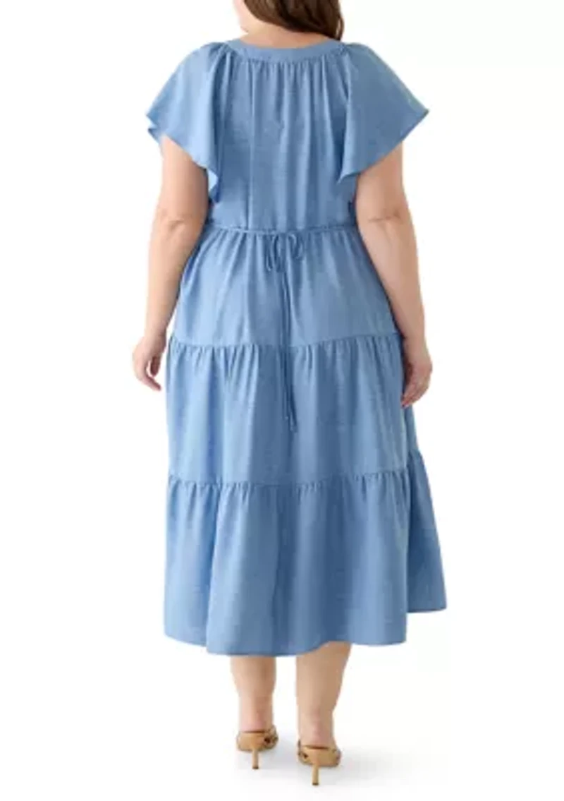 Plus Tiered Midi Dress