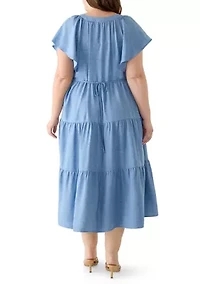 Plus Tiered Midi Dress