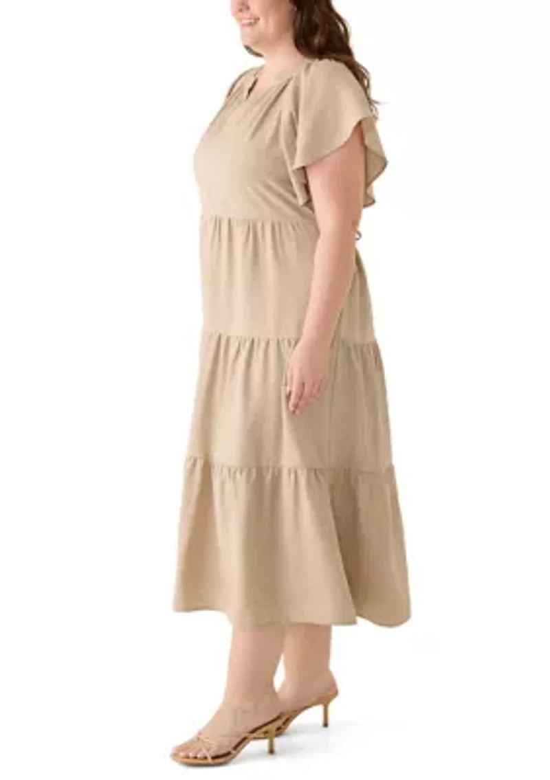 Plus Tiered Midi Dress