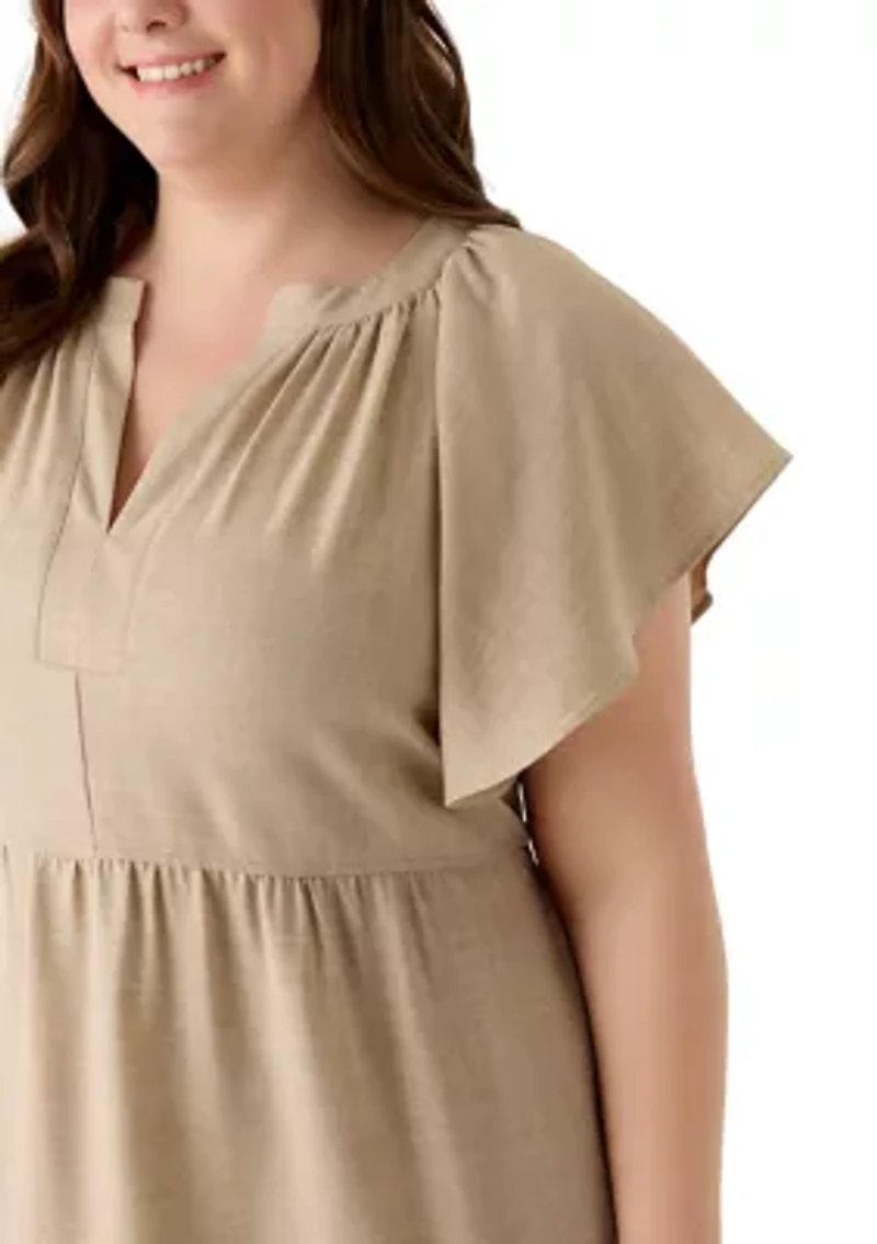 Plus Tiered Midi Dress